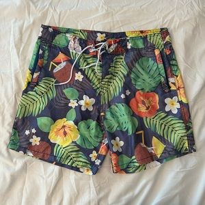 Mens Tropical Swim Trunks